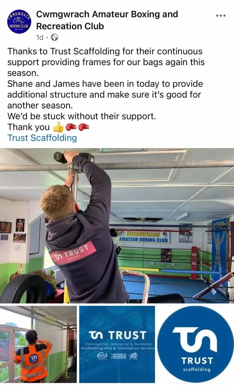 Trust Scaffolding charity and community sponsors